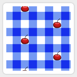 Gingham With Cherries Sticker